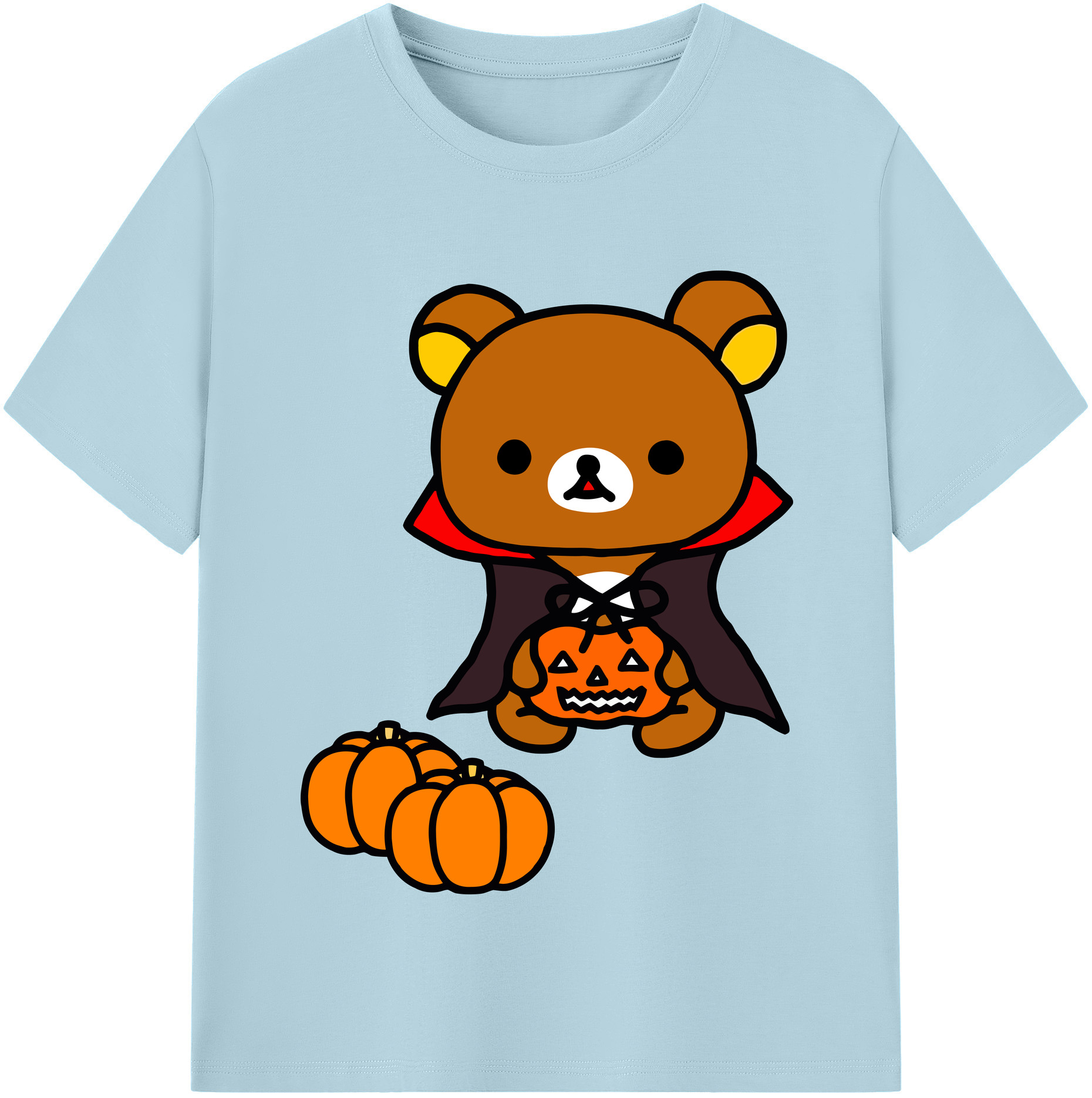 （画像用） リラックマ リラックマ キイロイトリ Rilakkuma Korilakkuma Kiiroitori 綿100％半袖Tシャツ（フロントプリント）